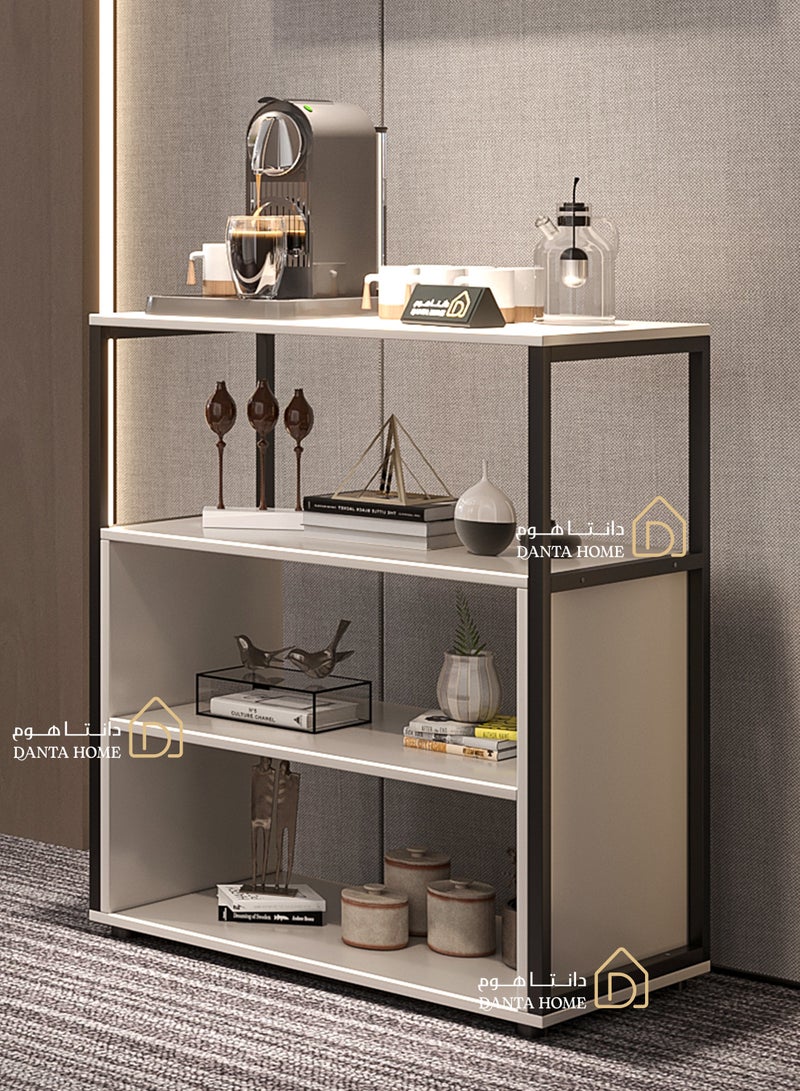 DANTA HOME Coffee Corner Table, Console Entryway Table, with 4 Shelves for Coffee and All Its Accessories - White/Black - Image 3