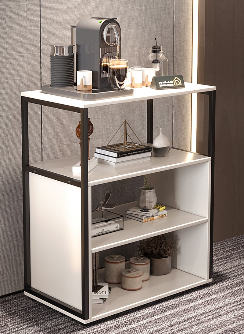 DANTA HOME Coffee Corner Table, Console Entryway Table, with 4 Shelves for Coffee and All Its Accessories - White/Black - Image 1