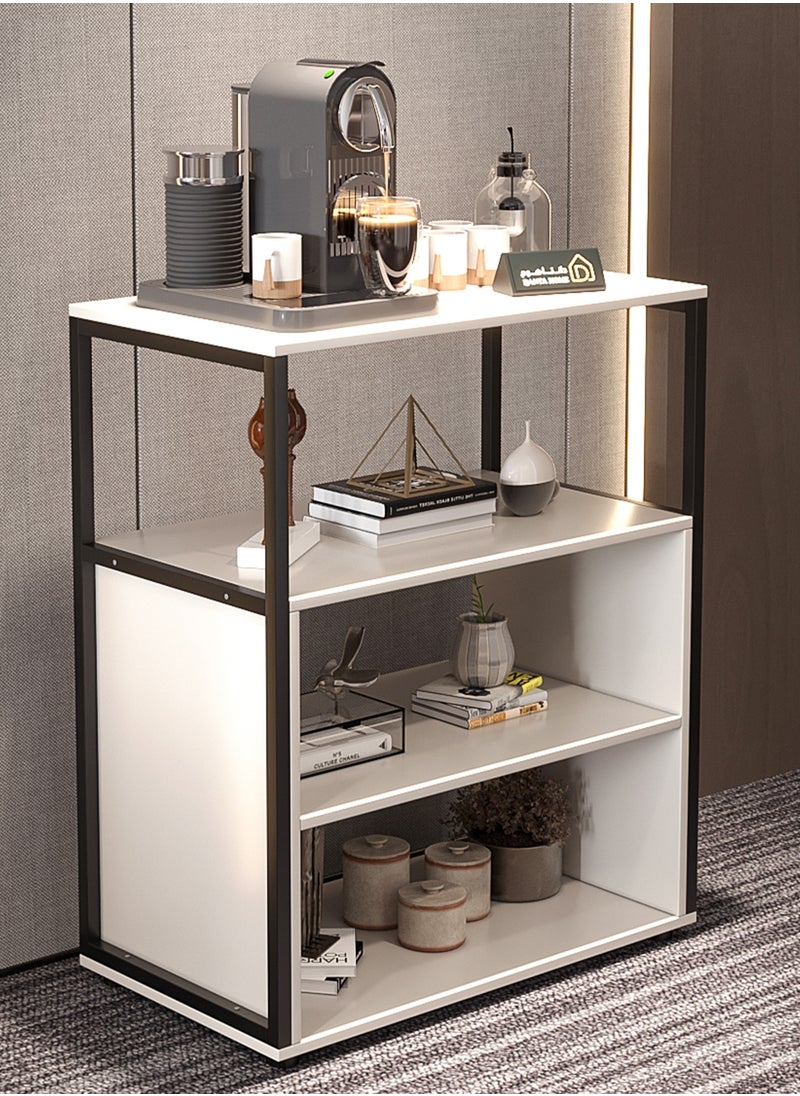DANTA HOME - Coffee Corner Table, Console Entryway Table, with 4 Shelves for Coffee and All Its Accessories - White/Black - Image 1