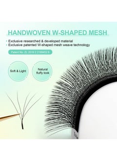NAGARAKU NAGARAKU 5D W Shape Eyelash Extension Supplies Natural Soft Volume 0.07mm D curl 8-15mm Mix Premade Fans Faux Mink Matte Black Cluster Easy Fanning False Lashes  - Image 3