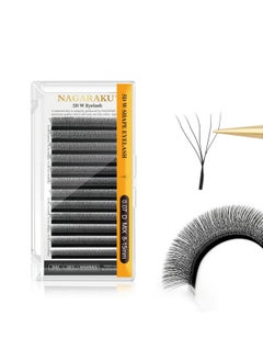 NAGARAKU NAGARAKU 5D W Shape Eyelash Extension Supplies Natural Soft Volume 0.07mm D curl 8-15mm Mix Premade Fans Faux Mink Matte Black Cluster Easy Fanning False Lashes  - Image 1