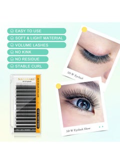 NAGARAKU NAGARAKU 5D W Shape Eyelash Extension Supplies Natural Soft Volume 0.07mm D curl 8-15mm Mix Premade Fans Faux Mink Matte Black Cluster Easy Fanning False Lashes  - Image 2
