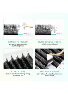 NAGARAKU NAGARAKU 5D W Shape Eyelash Extension Supplies Natural Soft Volume 0.07mm D curl 8-15mm Mix Premade Fans Faux Mink Matte Black Cluster Easy Fanning False Lashes  - Image 4