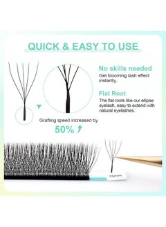 NAGARAKU NAGARAKU 5D W Shape Eyelash Extension Supplies Natural Soft Volume 0.07mm D curl 8-15mm Mix Premade Fans Faux Mink Matte Black Cluster Easy Fanning False Lashes  - Image 5