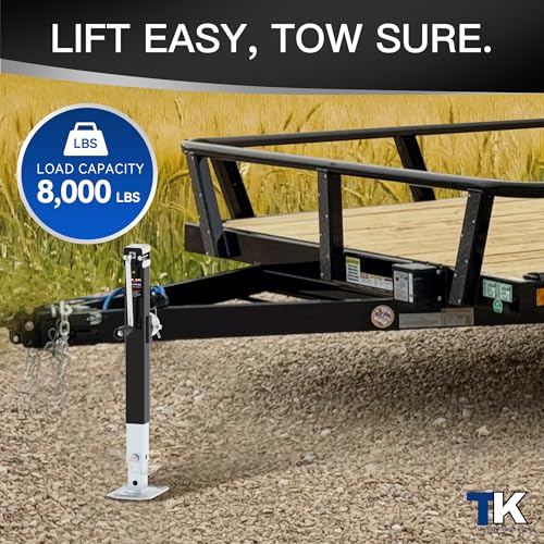 TOWKING 8000LBS Pipe Mount Tongue Jack, 15" Lift, Heavy Duty Swivel Jack with Drop Leg, Weld On Jack for RV, Boat, and Utility Trailers - Image 2