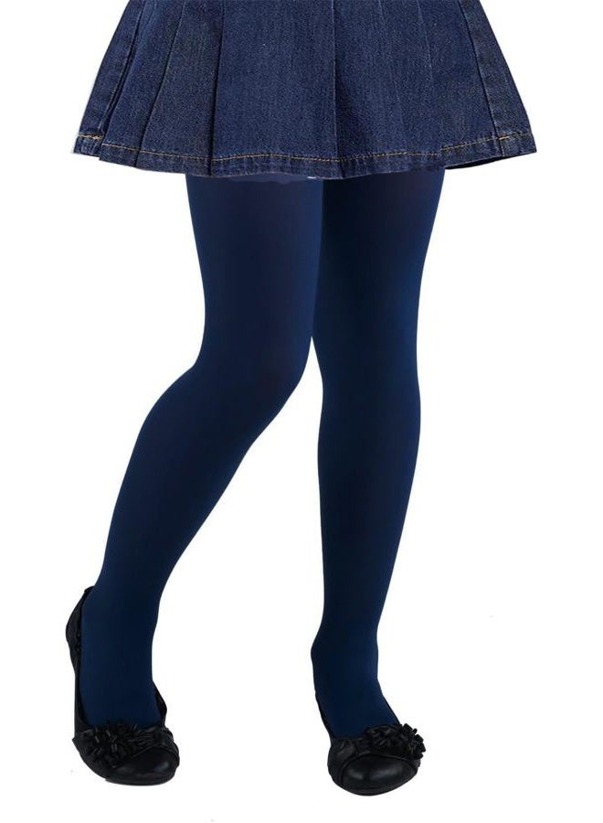 Chung Girls Footed Tights Light Weight Stretchy 60D Multi Candy Color Stage Play Costumes 2-12Y, Navy, 5-8 Years - Image 1