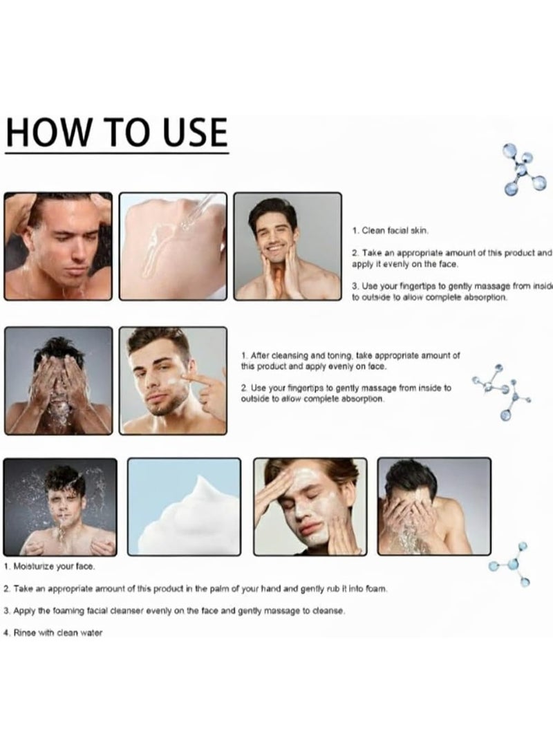 سكين كريم مرطب للوجه للرجال، مرطب طبيعي للوجه، يقلل من تجاعيد الخطوط الدقيقة، سيروم ليلي مضاد للشيخوخة للبشرة المتشققة والجافة والحكة، مجموعة العناية بالبشرة الحساسة للوجه للرجال (D) 1 - Image 2