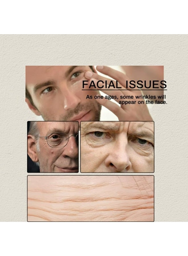 سكين كريم مرطب للوجه للرجال، مرطب طبيعي للوجه، يقلل من تجاعيد الخطوط الدقيقة، سيروم ليلي مضاد للشيخوخة للبشرة المتشققة والجافة والحكة، مجموعة العناية بالبشرة الحساسة للوجه للرجال (D) 1 - Image 4
