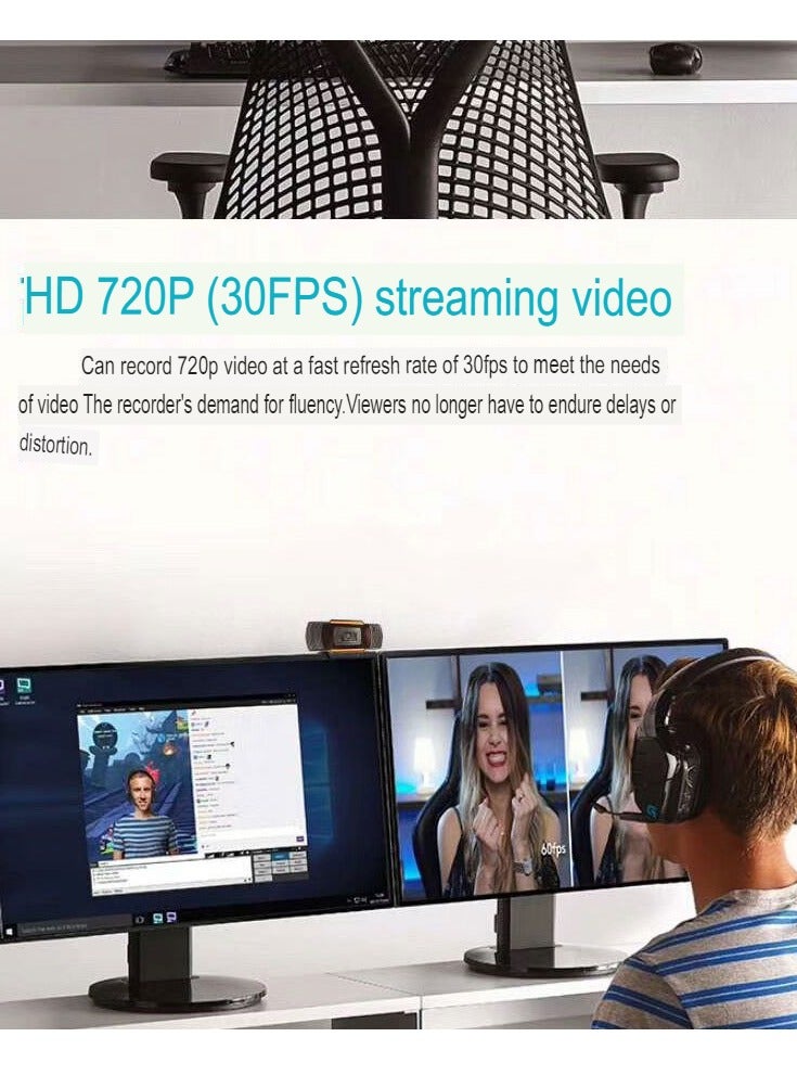 AROAQ 1080p HD Webcam, Streaming Computer Web Camera with Wide View Angle, Convenient Multi-purpose USB Computer Camera, Pc Webcam for Video Calling Recording Conferencing, (B6-1080P [360 degree rotation]) - Image 3