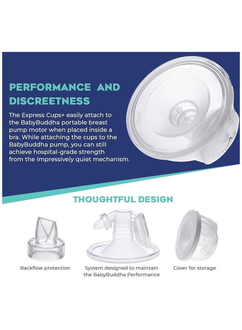 BabyBuddha Hands-Free Breast Pump Collection Cups, Wearable Breast Milk Collection Cups, Lightweight Reusable Pump Cups, 2-Pack (22–24mm) - Image 4