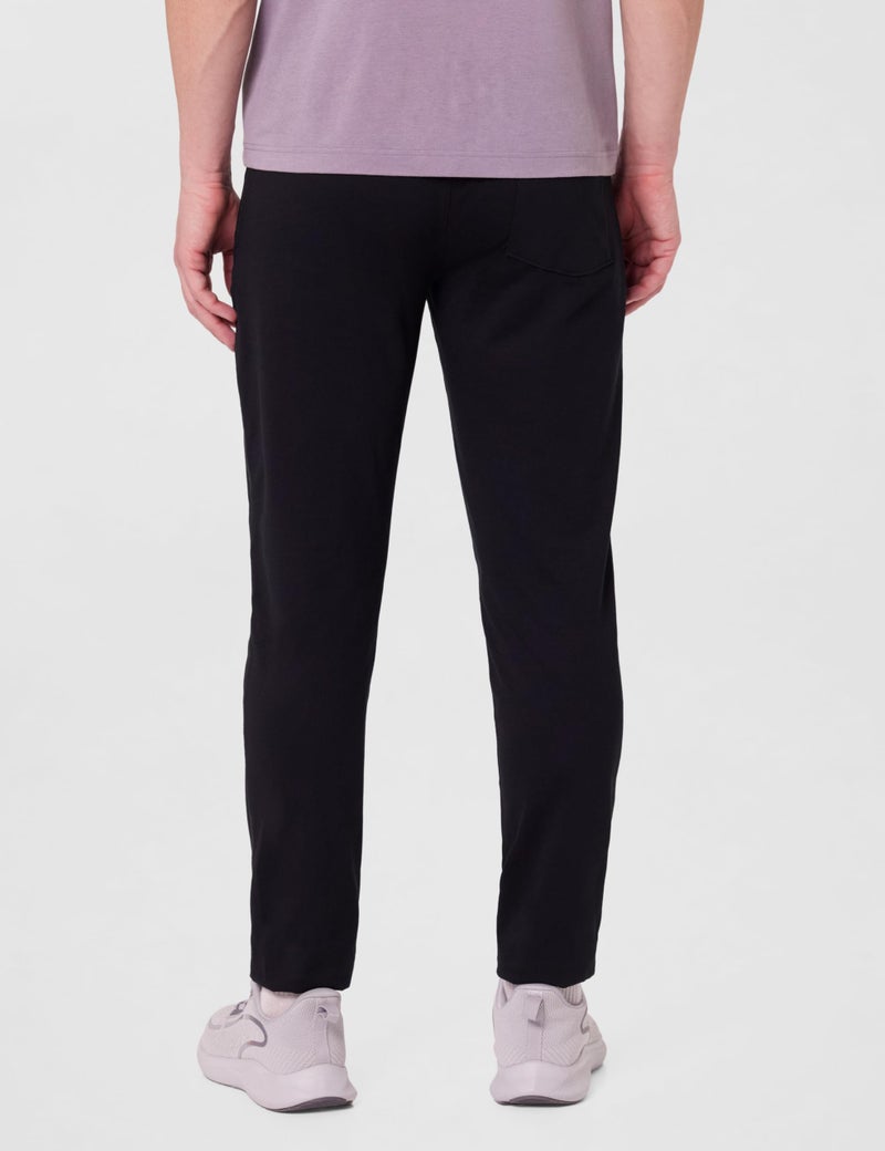 Van Heusen Athleisure Men Regular Fit Mid Rise Trackpants - Cotton Rich - Smart Tech, Easy Stain Release, Anti Stat, Ultra Soft, Moisture Wicking_50052_Black_XL - Image 3