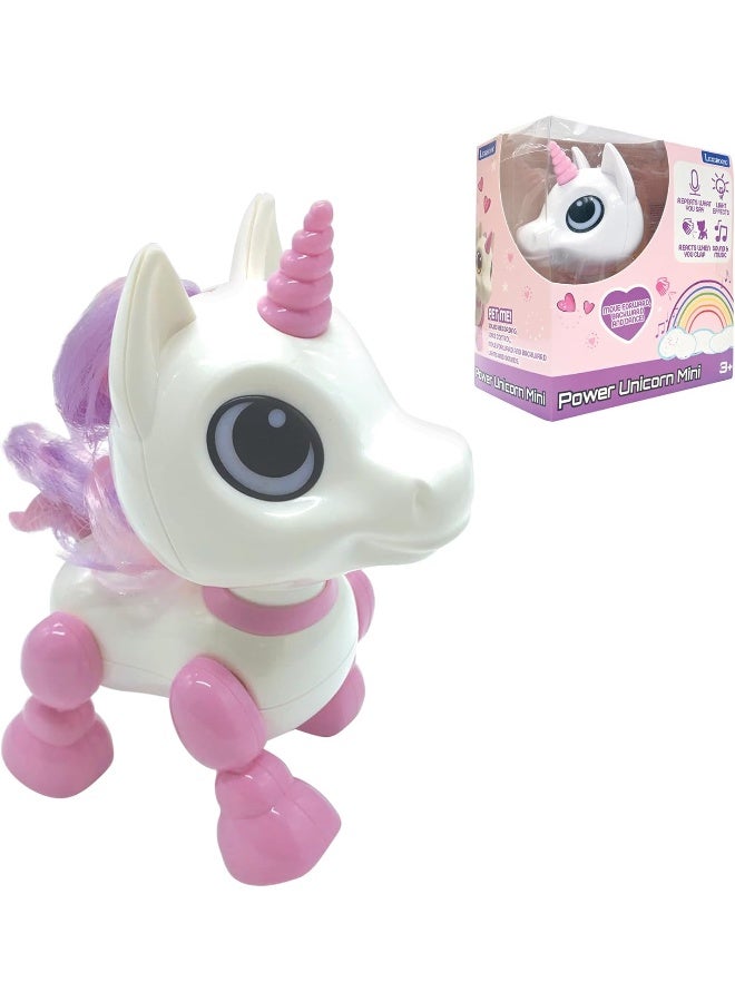 Lexibook Power Unicorn Mini ROB02UNI – My Little Interactive Robot Unicorn Toy with Sounds, Music, Light Effects, Voice Repeat Function, Sound Reaction Technology, Educational Smart STEM Toy for Girls, Battery Operated Magical Unicorn Robot Companion for Kids - Image 1