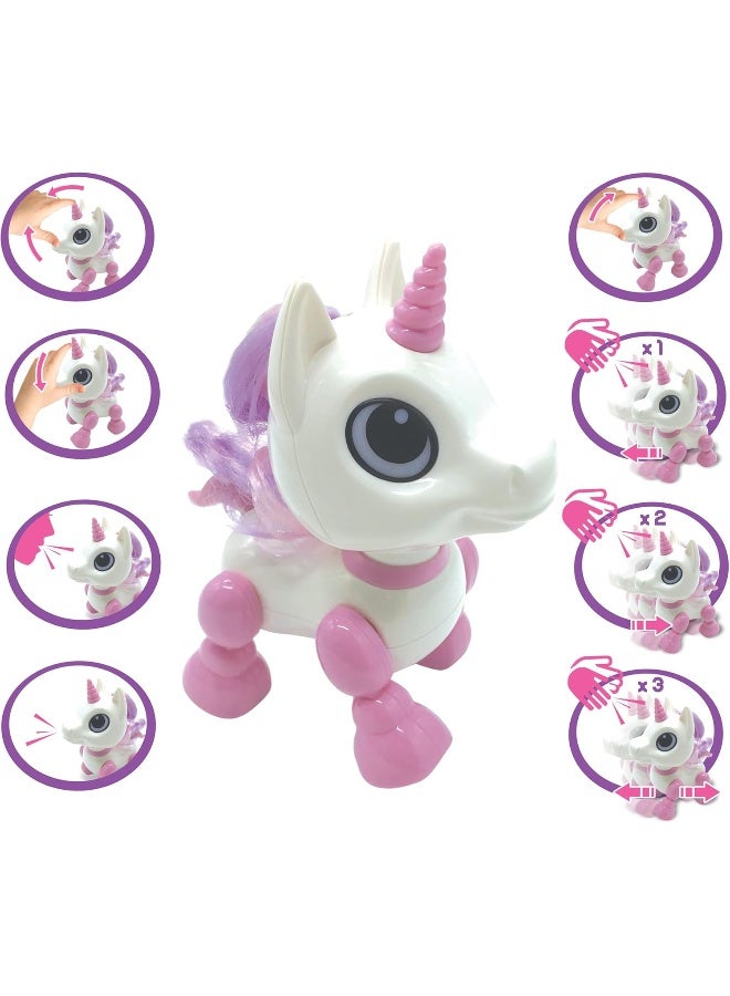 Lexibook Power Unicorn Mini ROB02UNI – My Little Interactive Robot Unicorn Toy with Sounds, Music, Light Effects, Voice Repeat Function, Sound Reaction Technology, Educational Smart STEM Toy for Girls, Battery Operated Magical Unicorn Robot Companion for Kids - Image 2