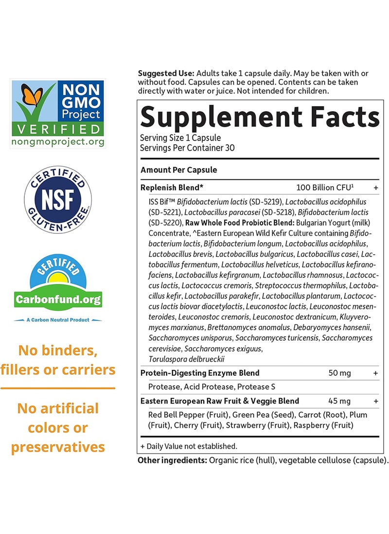 Garden of Life Ultimate Care 100 Billion Cfu Shelf Stable Non Refrigerated Probiotic Supplement Clinically Studied Strains Digestive Enzymes 30 Capsules  - Image 5