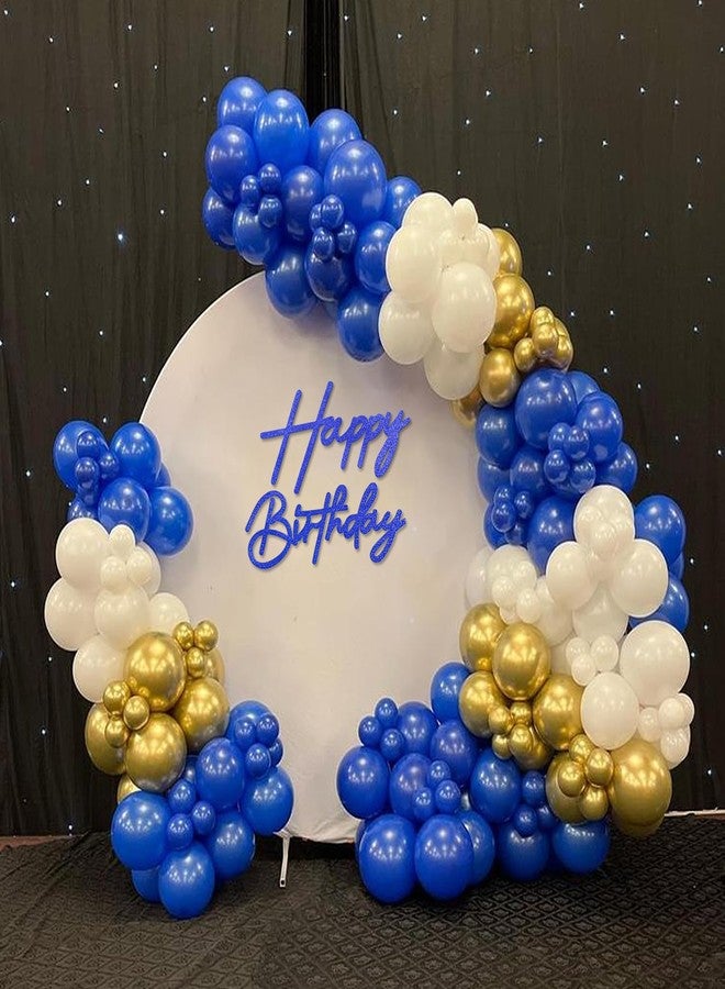 لافتة عيد ميلاد سعيد من ماسترون للخلفية - لافتة حروف عيد ميلاد سعيد من اللباد الأزرق اللامع لحفلات أعياد الميلاد وأقواس البالونات - زينة خلفية لحفلات أعياد الميلاد وحفلات استقبال المولود - أزرق لامع - Image 5