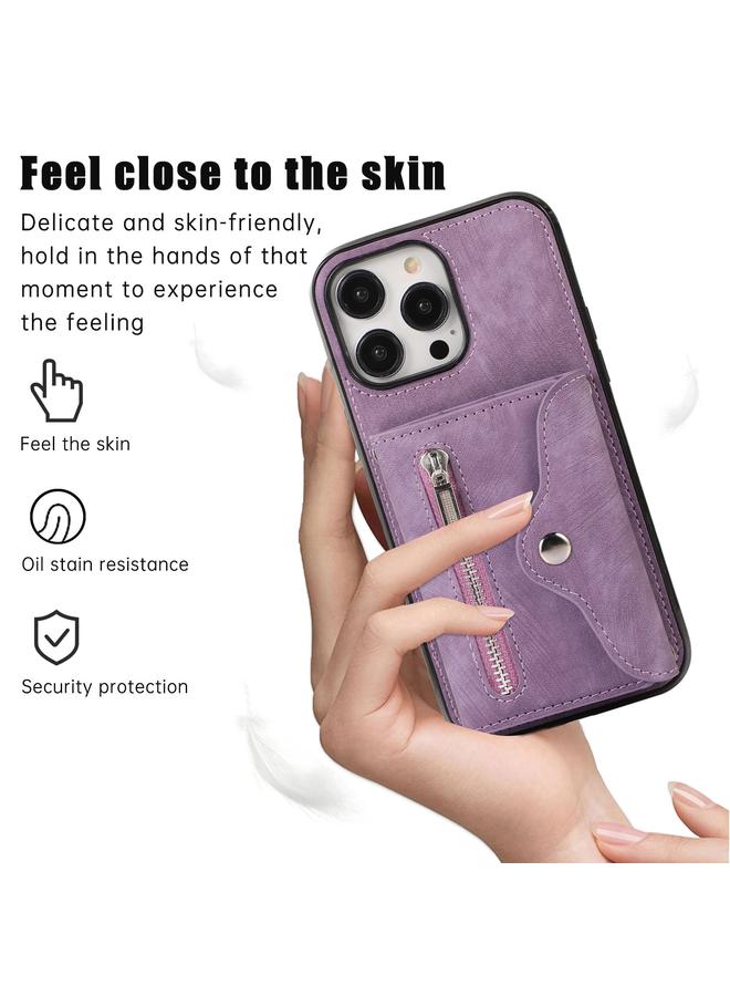 اس-توب جراب لهاتف iPhone 14 Pro Max مزود بسحاب وفتحة بطاقة RFID مع حبل قصير - Image 2