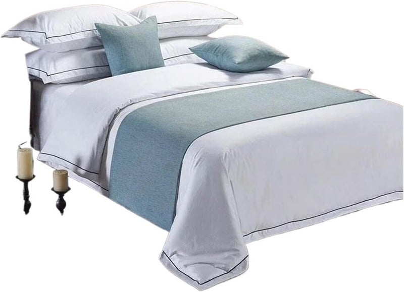 Bed Runner Pillow Case Scarf Solid Soft Bedding Protector Slipcover Bedroom Guestroom Hotel Wedding Room Decor(04,50x240cm 1pcs) - Image 3