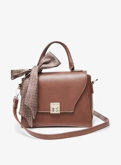 فلورا بيلا من شو إكسبرس Women's Solid Satchel Bag with Detachable Strap and Tie-Ups