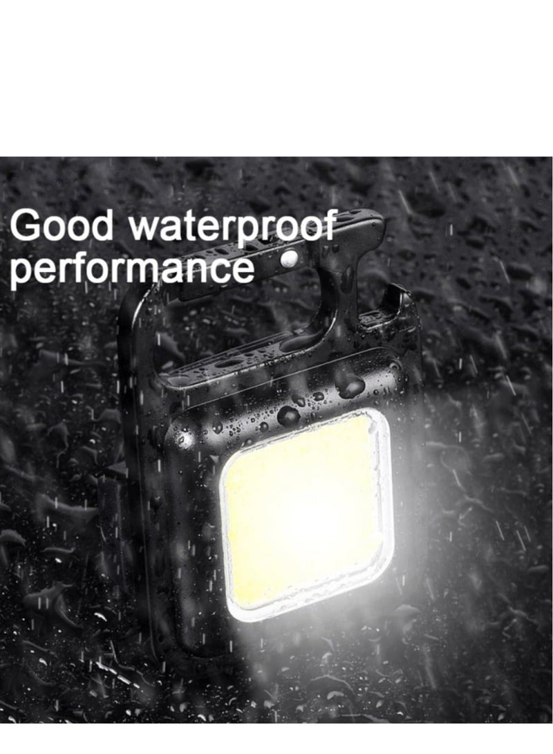 Loquat COB Mini Rechargeable Keychain Work Light, 1000 Lumens 4 Modes, Waterproof Flashlight with Folding Magnet Bracket Bottle Opener, Suitable for Walking, Camping, Repairing, Running Outdoor - Image 5