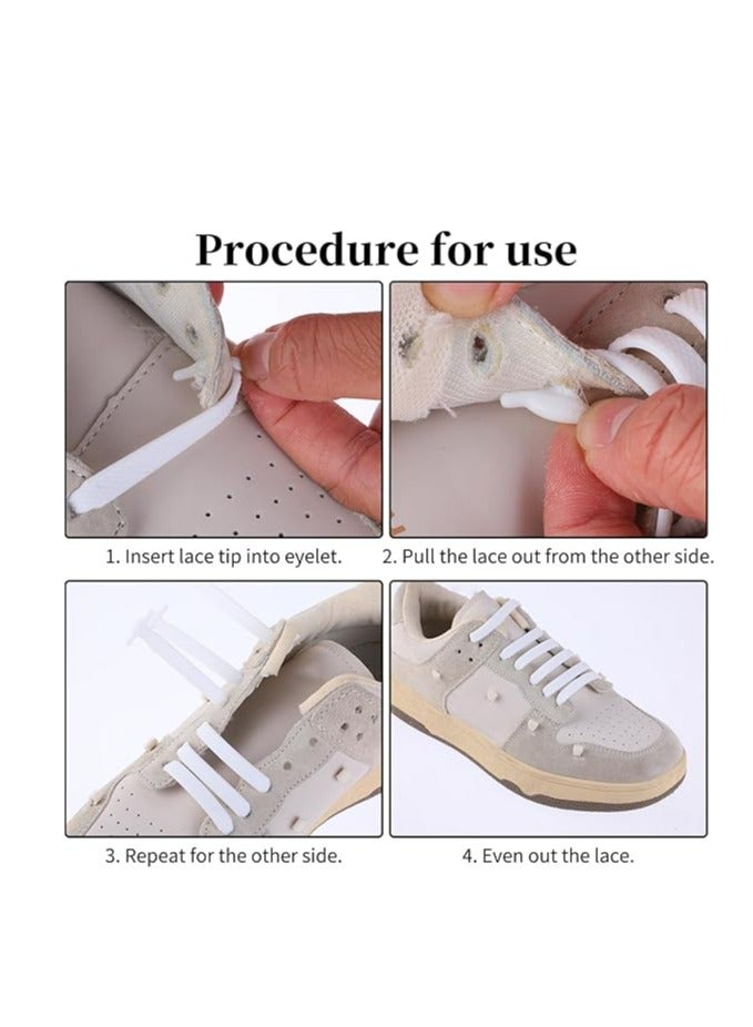 Oasisgalore No Tie Shoe Laces Stretchy Silicone Elastic Lazy Shoelaces Rubber Flat Shoe Ties One Size Fits All Kids Adults - Image 4