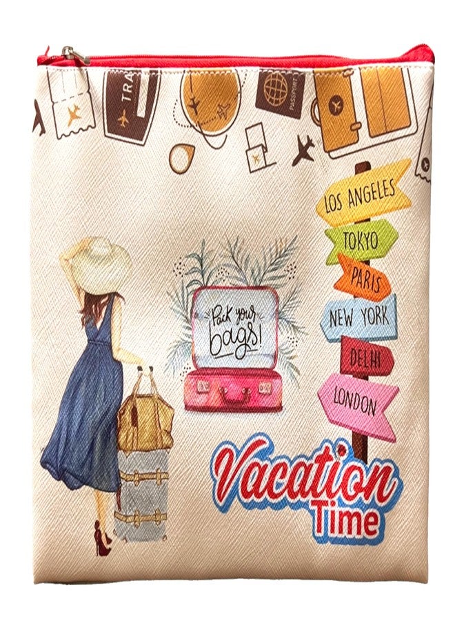 حقيبة متعددة الاستخدامات للسفر/الإجازات، مناسبة للسفر، ومستحضرات التجميل، والمكتب، والقرطاسية، والأجهزة الإلكترونية، والنقود، وحقيبة اليد. تصميم رقم 1