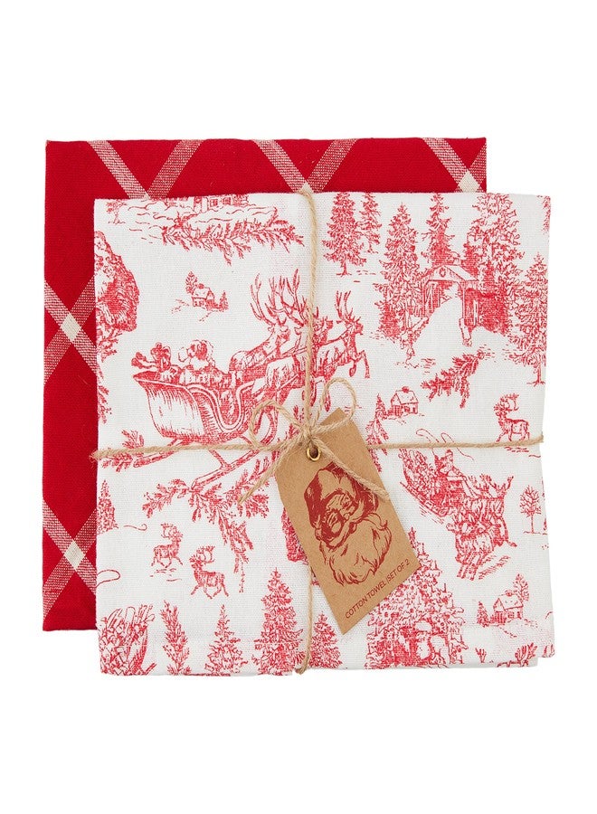 Mud Pie Toile Print Towel Set; 26" x 16 1/2"