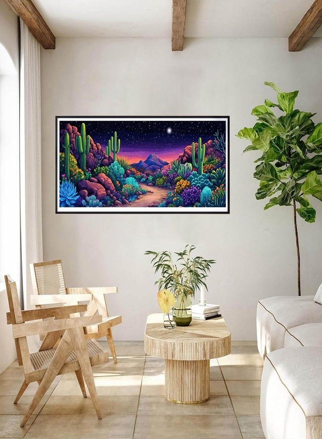 Bimkole Large Diamond Art Kits for Adults Cactus, Full Drill 5D DIY Rhinestone Embroidery Set Paint with Diamonds Art Succulent by Number Kits Cross Stitch Home Wall Craft Decoration 31.5x11.81 Inch - Image 4