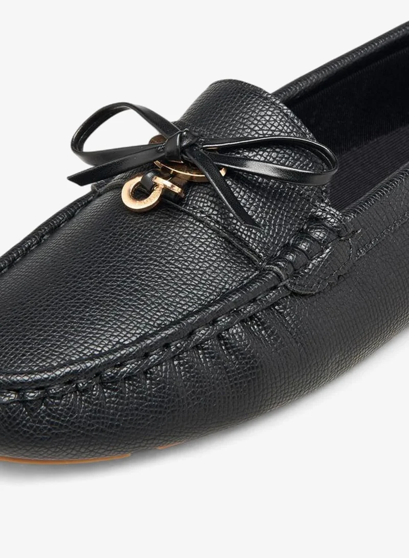 Le Confort BLACK Bow Accent Moccasins for Women | Best Price UAE