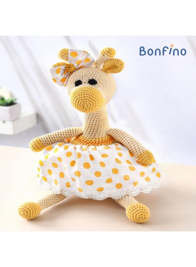 Bonfino Bonfino Premium Crochet Giraffe Toy | Stuffed Animal Toy for Newborn | Cute Soft Toy Made with 100% Knitted Cotton | Best Birthday Gift for Boys/Girls | Pretend Play & Cuddle Toy for Babies (Yellow) - Image 2