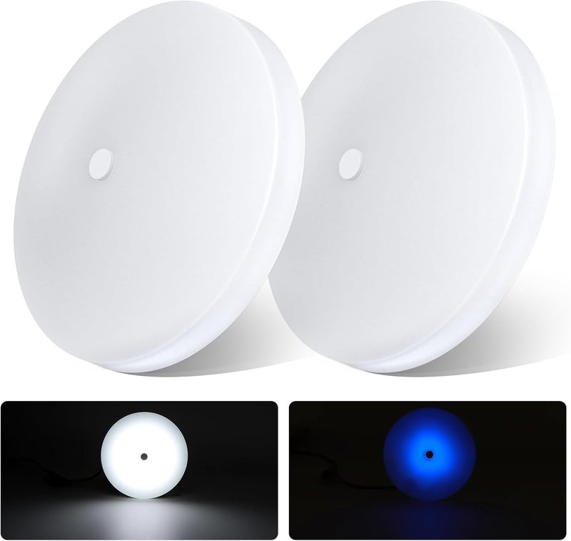 acegoo مصباح سقف LED للعربات المتنقلة من 4.5 بوصة 12 فولت للعربات المتنقلة والقوارب والكرفانات والشاحنات والسيارات، تركيب سطحي CRI90+ عبوة من 2 قطعة (5000 كلفن مع ضوء ليلي أزرق) - Image 1