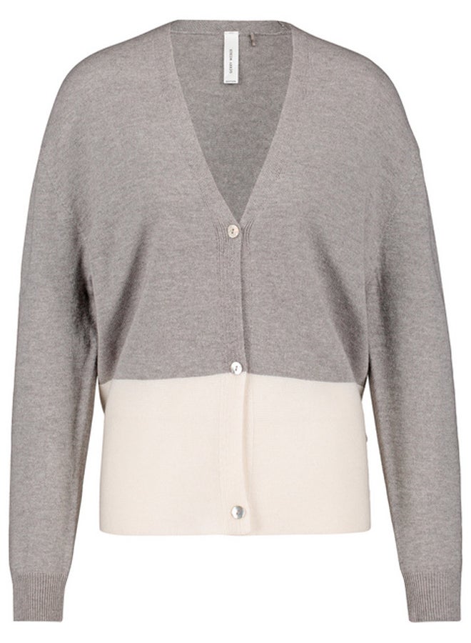 GERRY WEBER Cardigan with colour blocking and a mix of knits  - Image 2