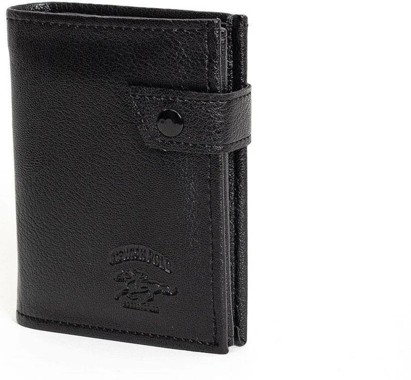 Newish Polo Newishpolo Faux Leather Men's Wallet Black