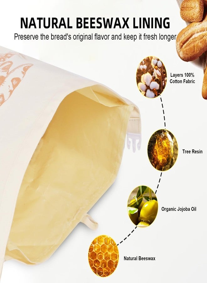 BERBAM Reusable Bread Bags for Homemade Bread with Removable Lining，XL Cotton Beeswax Bread Bag，2 pack Sourdough Bread Bags，bread bags for homemade bread sourdough,13x17in - Image 3