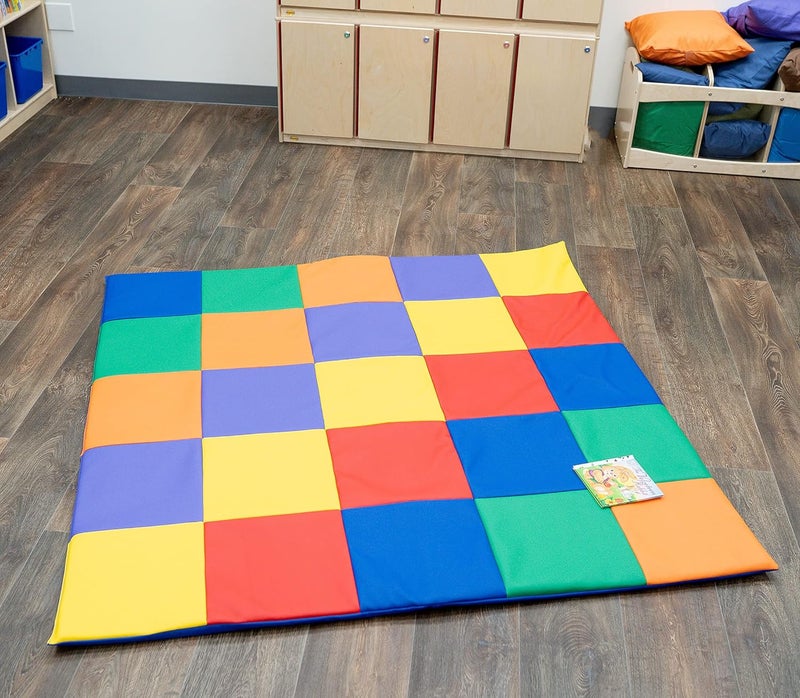 Children's Factory Patchwork Crawly Mat, Cushioned Floor Mat for Kids, Daycare Mat for Babies - Image 5