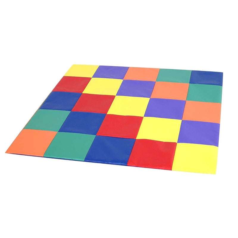 Children's Factory Patchwork Crawly Mat, Cushioned Floor Mat for Kids, Daycare Mat for Babies - Image 1