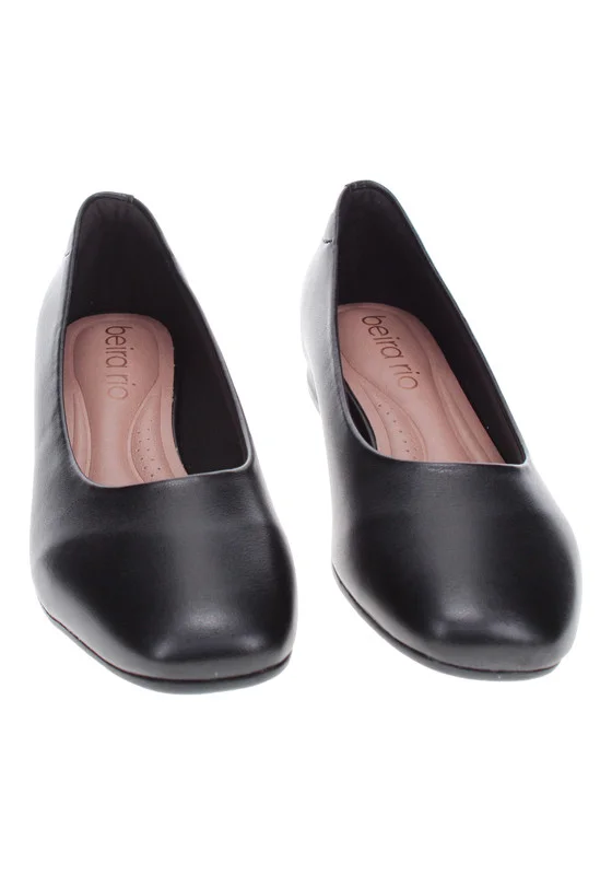 بيرا ريو Beira Rio Ladies Low Heel Shoes Black | Made In Brazil