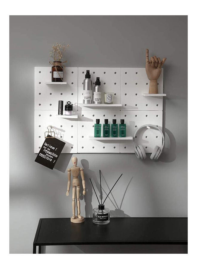 نيبمينينت لوحة جدارية بلاستيكية بفتحات لتعليق الأشياء عليها يمكنك تركيبها بنفسك للزينة ولتخزين بشكل منظم أبيض - Image 2