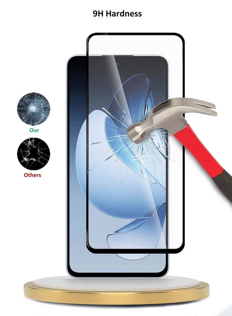 Wtech Oppo Reno13 F 4G/5G 2025 Premium E2E Series Full Glue Full Cover Tempered Glass Screen Protector (MSGECN) - Clear/Black - Image 3