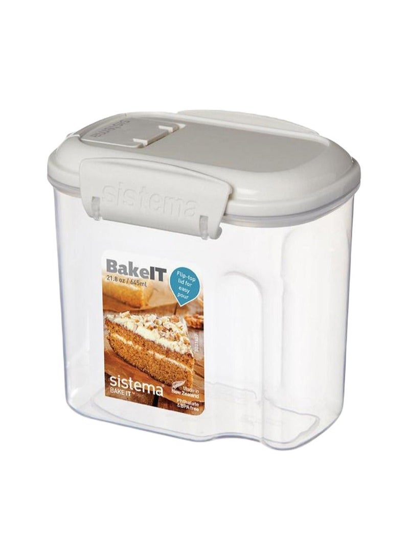 Sistema BAKE IT Mini Bakery 645ML Food Storage Container, BPA Free Airtight Kitchen Storage Box with Flip-Top Pour Lid for Baking Ingredients, Sugar, Flour, Snacks & Pantry Organization - Image 1