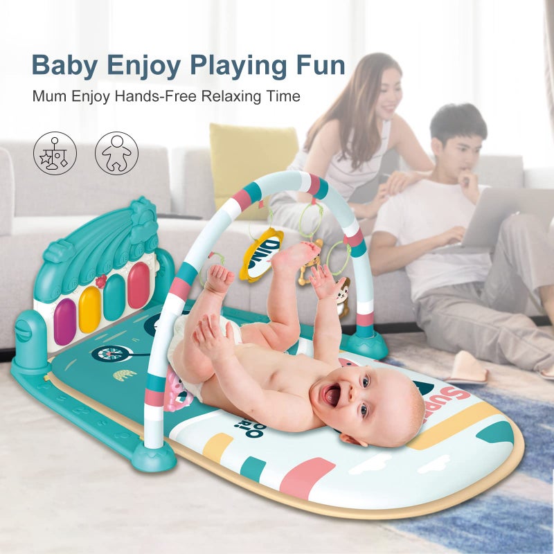 dearlomum Play Mat & Activity Gym, Piano Tummy Time Gym Mat with 5 Infant Sensory Toys, Music and Lights, Gifts for Newborns 0â€“12 Months (Pink) - Image 5