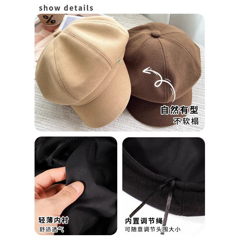 Women's Solid Color Beret Hat, Casual & Warm for Autumn/Winter - Image 4