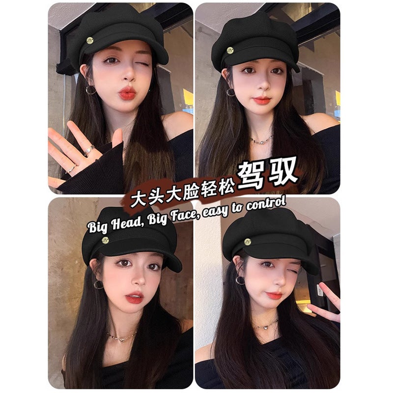 Women's Solid Color Beret Hat, Casual & Warm for Autumn/Winter - Image 3