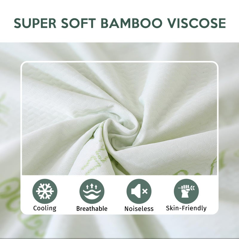 MUXHOMO Premium 100% Waterproof King Mattress Protector, Breathable Mattress Cover King Size Bed, 3D Air Fabric Cooling Bed Pad Cover, Deep Pocket 8"-21" - Image 4