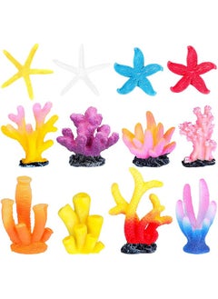 Mimorou 12 Pieces Fake Coral Plant Aquarium Decorations Fish Tank Ornament Decor Artificial Polyresin Colorful Coral Reef Decoration Accessories For Betta Fish Tank Aquarium Landscape(Lovely Style)  - Image 1