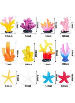 Mimorou 12 Pieces Fake Coral Plant Aquarium Decorations Fish Tank Ornament Decor Artificial Polyresin Colorful Coral Reef Decoration Accessories For Betta Fish Tank Aquarium Landscape(Lovely Style)  - Image 2