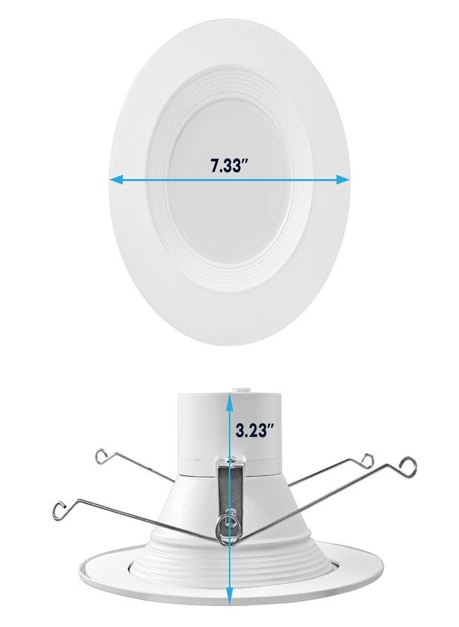 LUXRITE إضاءة LED غائرة قابلة للتحديث من LUXRITE مقاس 5/6 بوصة، 17 واط = 90 واط، 1500 لومن، 5 درجات حرارة لونية قابلة للاختيار 2700 كلفن | 3000 كلفن | 3500 كلفن | 4000 كلفن | 5000 كلفن، إضاءة قابلة للتعتيم، مؤشر تجسيد اللون 90، مقاومة للماء، حاصلة على شهادة Energy Star، إطار عاكس (عبوة من 4 قطع) - Image 5