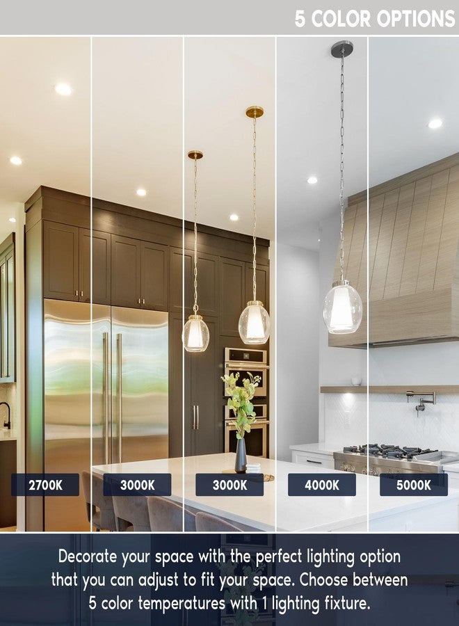 LUXRITE إضاءة LED غائرة قابلة للتحديث من LUXRITE مقاس 5/6 بوصة، 17 واط = 90 واط، 1500 لومن، 5 درجات حرارة لونية قابلة للاختيار 2700 كلفن | 3000 كلفن | 3500 كلفن | 4000 كلفن | 5000 كلفن، إضاءة قابلة للتعتيم، مؤشر تجسيد اللون 90، مقاومة للماء، حاصلة على شهادة Energy Star، إطار عاكس (عبوة من 4 قطع) - Image 2