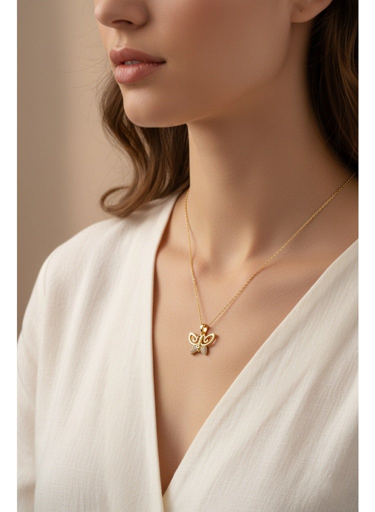 فلافي سلسلة حريمي بدلاية فراشة مرصعة بالكريستال – تصميم أنيق - Image 1