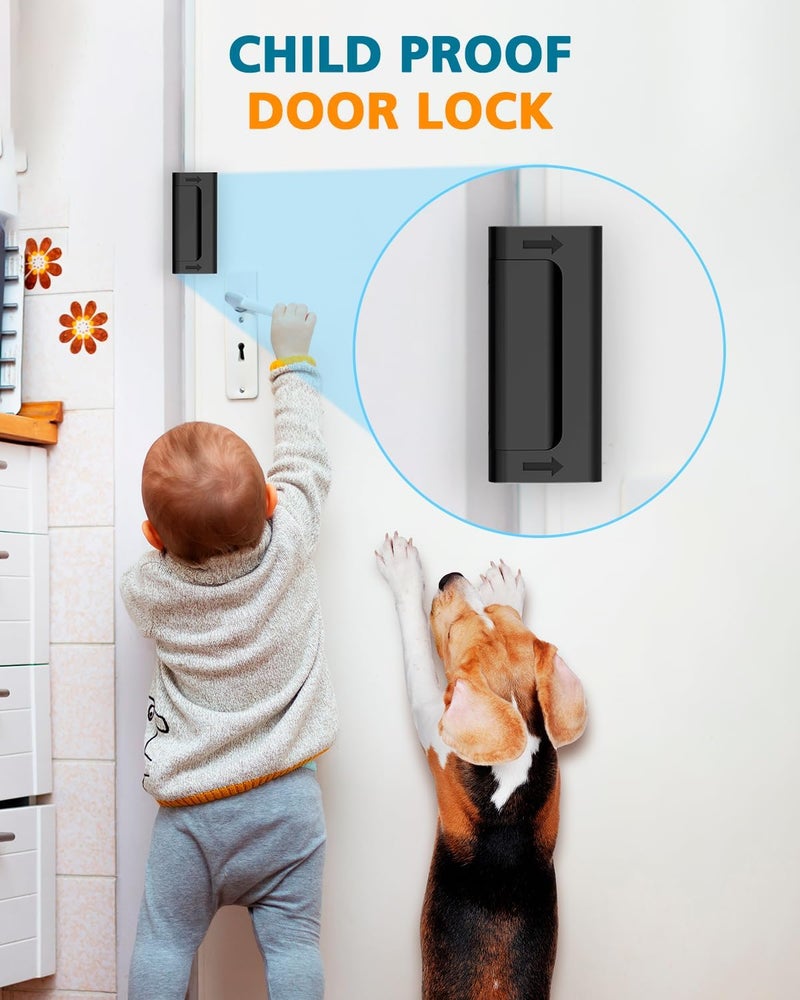 WINONLY Home Security Door Reinforcement Lock - Child Proof Door Locks for Front Door Child Safety Lock High Door Locks for Kids Safety Withstand 800 lbs Top Flip Door Latch Lock for Inward Swinging Door - Image 4