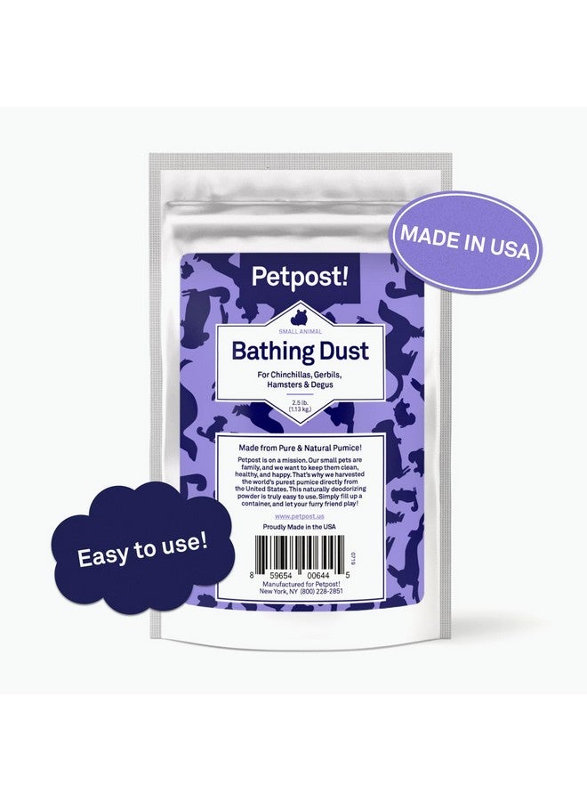 Petpost | Chinchilla Bath Dust for Small Animals - Natural, Pure Cleansing Pumice Sand for Cleaning Degus, Hamsters, & Gerbil 2.5 lb. - Image 4